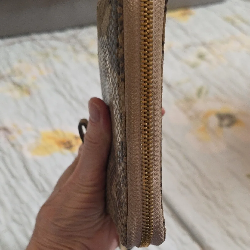 Michael Kors Tan Snake Print Wristlet‎